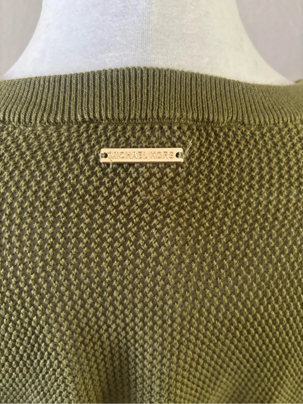 Michael Kors Olive Green Crewneck Knit Sweater size medium